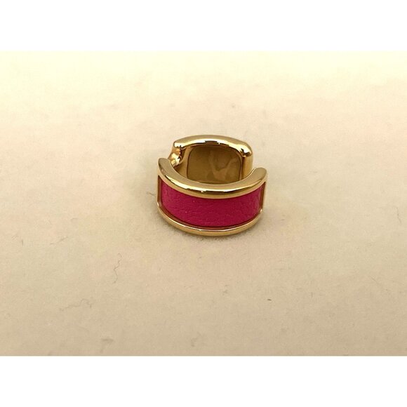 Hermès Pink Enamel & Gold Plated Clic Ear Cuff - Picture 3 of 5